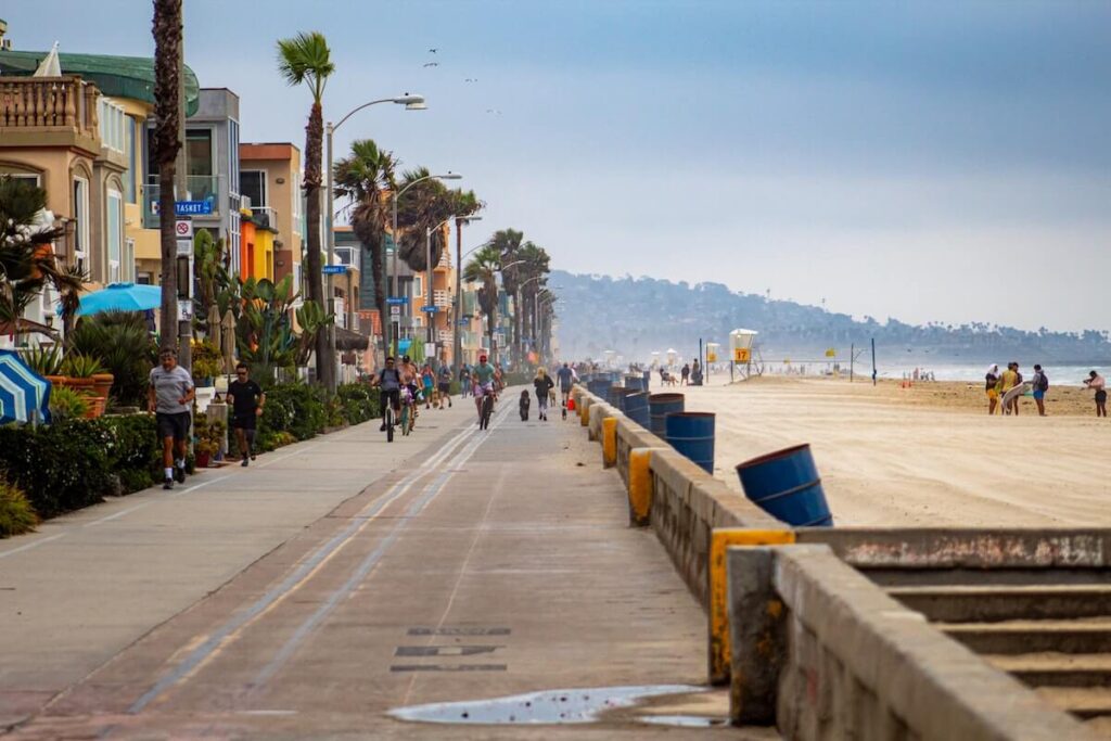 Mission Beach near the Pacific Beach neighborhood.