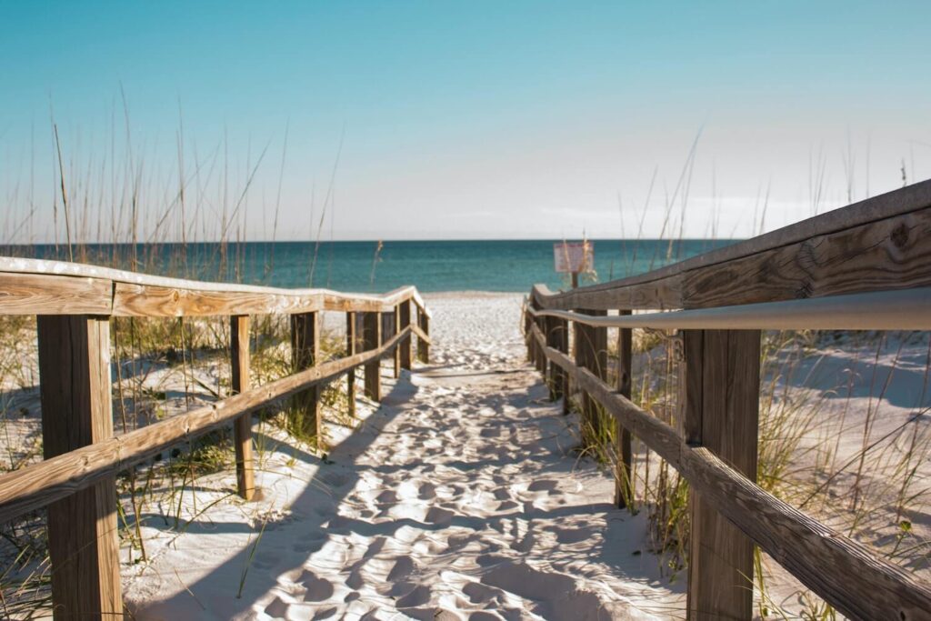 Sandy walkway leading to beach